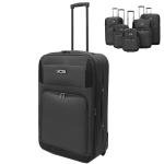 Lightweight Black & Navy Cabin Trolley Suitcase
