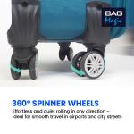 Bordlite Lightweight 4-Wheel Cabin Travel Suitcase