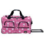 Pink Dot 22" Rolling Duffel Bag