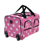 Pink Dot 22" Rolling Duffel Bag