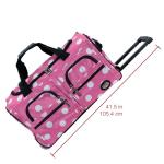 Pink Dot 22" Rolling Duffel Bag