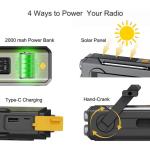 Emergency Weather Radio with Hand Crank and Solar