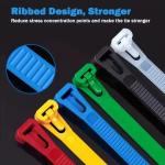 100 Reusable Nylon Cable Ties in Mixed Colors