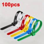 100 Reusable Nylon Cable Ties in Mixed Colors