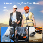 10000mAh Portable Waist Fan with LED Light