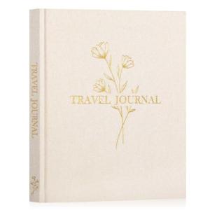Linen Travel Photo Journal with Memory Prompts