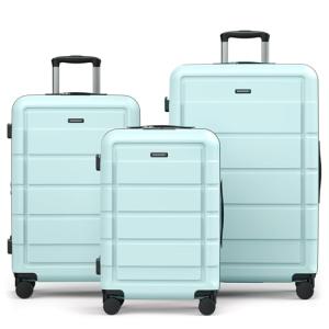Expandable Mint Green Luggage Set with TSA Lock