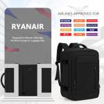 Compact Cabin Backpack with USB Charging - Black