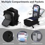 Compact Cabin Backpack with USB Charging - Black