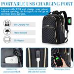 Stylish Black Backpack with USB Charging Port