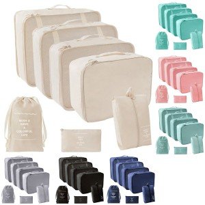 Travel Organizer Set with Packing Cubes and Pouches
