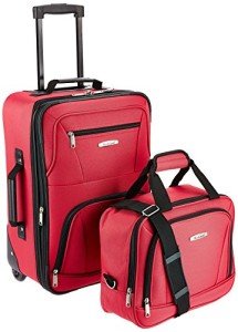 Red Expandable 2-Piece Softside Luggage Set