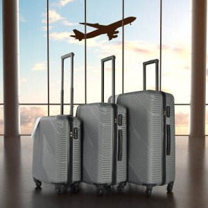 Expandable 3-Piece Hard Shell Luggage Set