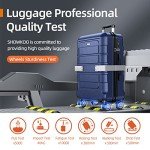 Expandable Blue Luggage Set with Double Wheels