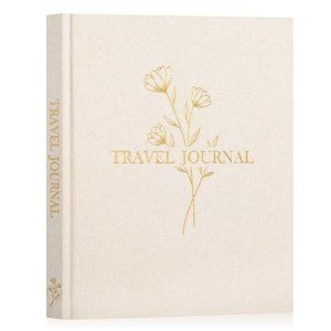 Linen Travel Photo Journal with Memory Prompts