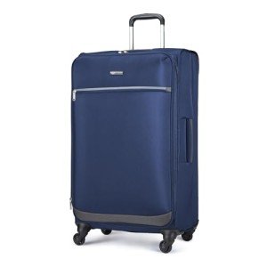 30" Navy Blue Softside Spinner Suitcase with Expansion