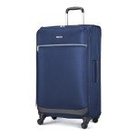 30" Navy Blue Softside Spinner Suitcase with Expansion