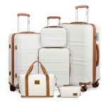KONO 6-Piece Hard Shell Travel Luggage Set