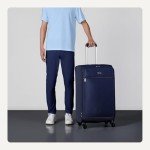 30" Navy Blue Softside Spinner Suitcase with Expansion
