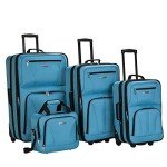 Expandable 4-Piece Turquoise Softside Luggage Set
