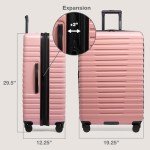Pink 30-Inch Hardside Travel Suitcase with Wheels