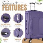 Expandable 4-Wheel Lightweight Suitcase Set
