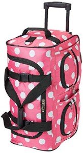 Pink Dot 22" Rolling Duffel Bag