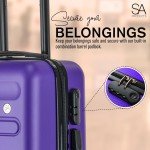 Purple 55cm Hard Shell 4-Wheel Cabin Suitcase