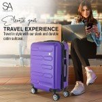 Purple 55cm Hard Shell 4-Wheel Cabin Suitcase