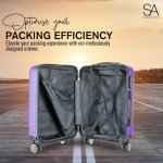 Purple 55cm Hard Shell 4-Wheel Cabin Suitcase