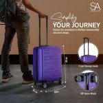 Purple 55cm Hard Shell 4-Wheel Cabin Suitcase