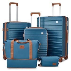 5-Piece Expandable Hardside Luggage Set - Blue