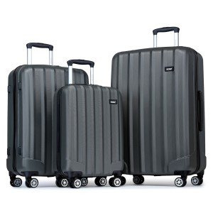 KONO Hard Shell ABS Luggage Set with Wheels
