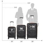 3-Piece Expandable Hardside Luggage Set - Black