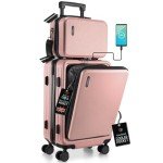 Travelarim 22-Inch Hard-Shell Carry-On Suitcase - Pink