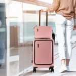 Travelarim 22-Inch Hard-Shell Carry-On Suitcase - Pink