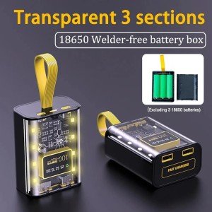 Dual USB Power Bank Case with Night Light
