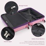 Colorful 3-Piece Spinner Luggage Set with USB Port