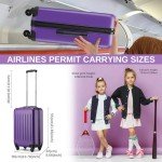 Kono 20-Inch Lightweight Carry-On Suitcase (Purple)