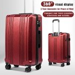 Wine Red 4-Piece Travel Luggage Set - Unisex