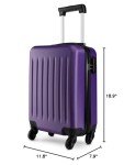 Kono 20-Inch Lightweight Carry-On Suitcase (Purple)