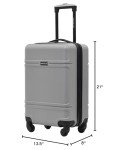 Skyline 22-Inch Gray Spinner Carry-On Luggage