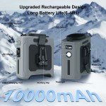 10000mAh Portable Waist Fan with LED Light