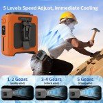 10000mAh Portable Waist Fan with LED Light