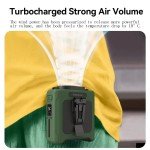 10000mAh Portable Waist Fan with LED Light