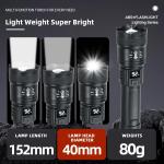2000LM Tactical LED Flashlight with USB Charging