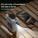10,000mAh Portable Waist Fan with Power Bank