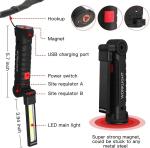 Dimmable USB Rechargeable LED Work Light Torch