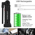 Dimmable USB Rechargeable LED Work Light Torch