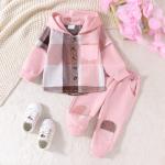 Toddler Girls Winter Outfit Set in Pink